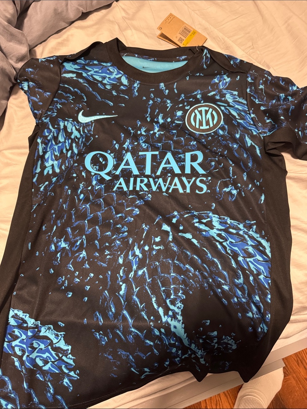 Nike Kids Black and Blue Qatar Airways Soccer Jersey